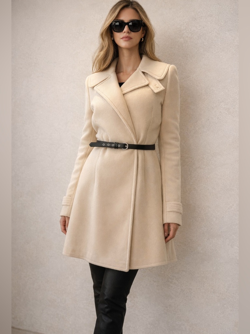 Vintage Balenciaga Paris Mohair Wool Coat FR42 | Made in France | Belted Jacket